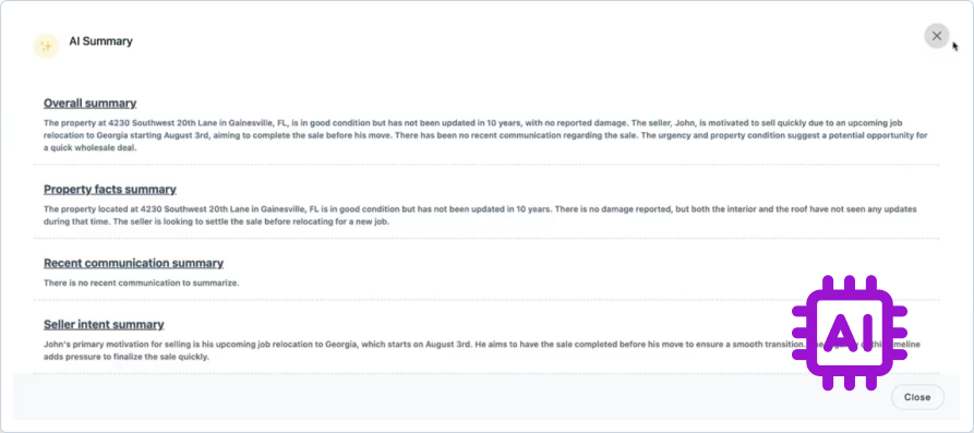 AI Summaries Carrot CRM